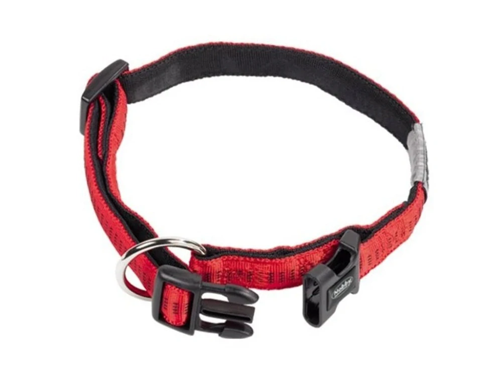 Obojek NOBBY Soft Grip nylonový červený 1x20-30cm