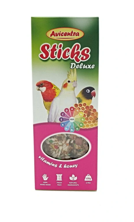 Avicentra tyč papoušek malývit+med 110 g