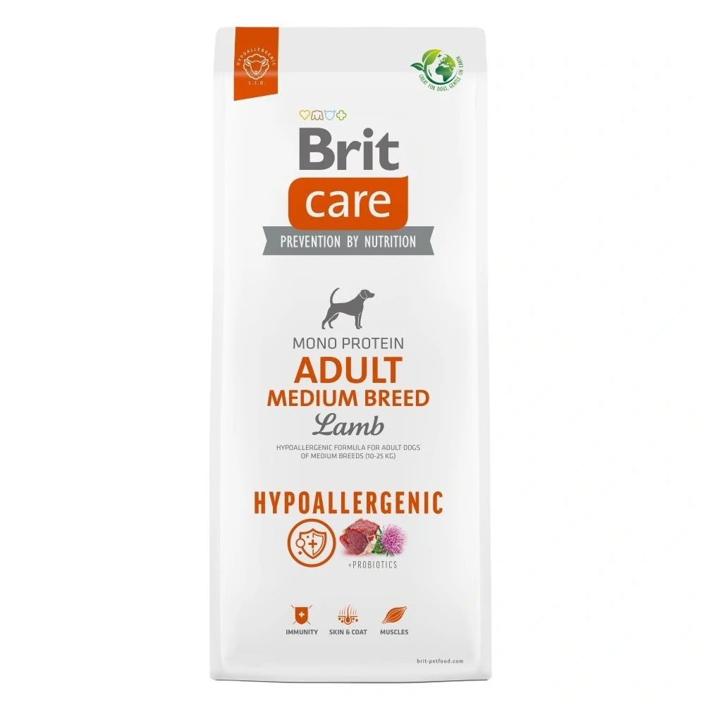 Brit Care 3kg Adult Medium Breed Hypoallergenic Lamb dog