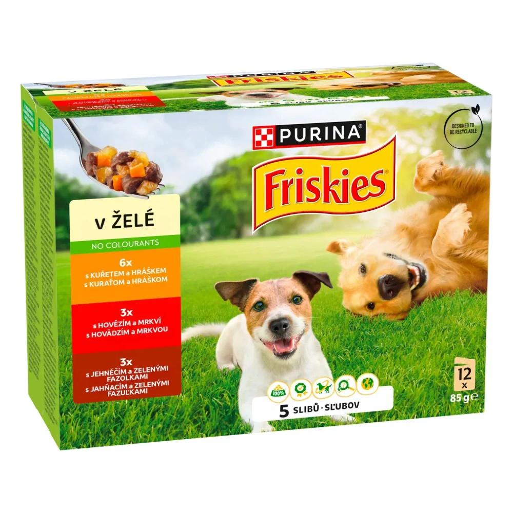 Friskies kapsičky - hovězí, kuře, jehně v želé MIX 85 g