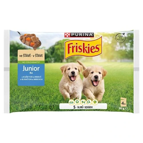 Friskies kapsičky junior - kuře s mrkví ve šťávě 85 g