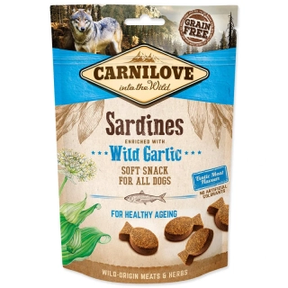 Carnilove Dog Pamlsek sardinky s příchutí medvědího česneku 200 g