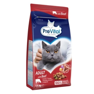 PreVital kočka adult hovězí 1,4kg